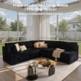 thumbnail image 4 of Toject 130" Modular Sectional Couch, Oversized L Shaped Couch, Cloud Sofa with 5 Seater Deep Seat Sofa for Living Room (Black), 4 of 10