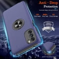 thumbnail image 4 of for Moto G 5G 2022 Case with HD Screen Protector, [Military Grade] Shockproof Protection Case with 360° Magnetic Built-in Ring Holder Kickstand Phone Case for Motorola Moto G 5G 2022, Blue, 4 of 14