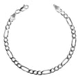 thumbnail image 1 of Esclava Pulsera Fígaro 3x1 Caballero Hombre Plata 925 5 Mm plateado Largo/Ancho: 21 cm x 5 mm, 1 of 4