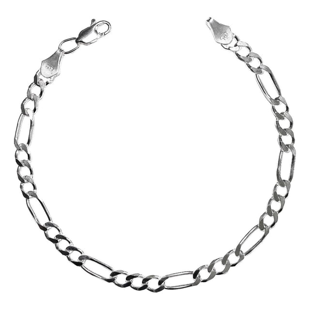 Esclava Pulsera Fígaro 3x1 Caballero Hombre Plata 925 5 Mm plateado Largo/Ancho: 21 cm x 5 mm