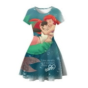Disney petite sirène princesse Ariel Robe pour filles Vestido fête fantaisie Costumes enfants décontracté a-ligne robes d'été Robe 2-10T