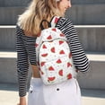 thumbnail image 5 of Lsque Hand Drawn Watermelon Pattern Canvas Daypack, Durable Backpack, High-quality Versatile Backpack,Vintage Compact Backpack-Small, 5 of 6