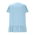 thumbnail image 5 of Wlynlyn Womens Tops Short Sleeve Shirts Scoop Neck T Shirts Ruffle Hem Dressy Casual Blouses M, 5 of 9