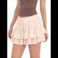 thumbnail image 2 of Shorts Holgados para Mujer, Estilo Bohemio, con Volantes, con Diseño de Mariposas en , Minifaldas de Cintura Alta, Shorts Casuales Beige L, 2 of 8