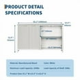 thumbnail image 4 of Ataucjin 55" Modern Fluted Sideboard Buffet Cabinet with Storage, Kitchen Buffet Cabinet Console Table Wood Coffee Bar Buffet Table with 4 Doors & Adjustable Shelves, Kitchen Cabinet Console Table, 4 of 8