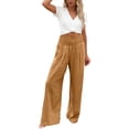 thumbnail image 2 of Delayuji Women's Linen Pants High Waist Wide Leg Pant Loose Fit Wide Leg Casual Beach Pants With Pockets, 2 of 5