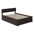 thumbnail image 1 of Leo & Lacey Transitional Solid Wood Urban Full Storage Platform Bed in Espresso, 1 of 8