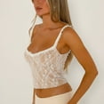 thumbnail image 3 of Women's Spaghetti Strap Tank Top Sexy Camisole Lace Trim Backless Bustier Shirt Summer Going Out Tops, 3 of 6