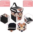 thumbnail image 2 of Floral Animal Foldable Mini Car Trash Can with Lid and Leak-Proof Hanging Storage Bag, 2 of 6