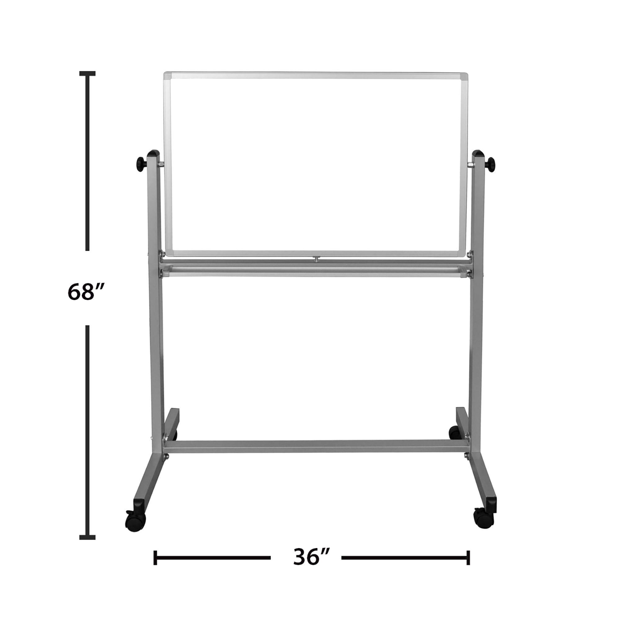 Luxor Whiteboard, Mobile Dry Erase, Magnetic, 36x24, Double-Sided