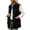 Black, variant on QIYAGBSA Fuzzy Sherpa Fleece Vest for Women Lapel Button Down Sleeveless Oversized Mid Length Fall Winter Warm Coats with Patch Pockets