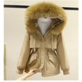 thumbnail image 2 of Chaqueta acolchada de algodón para mujer, Parka con capucha, abrigo holgado y cálido, 2XL talla grande, Invierno, 2 of 5