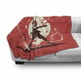 thumbnail image 3 of Samurai Soft Flannel Fleece Throw Blanket, Oriental with Circular Motif Background Traditional Japanese, Cozy Plush for Indoor and Outdoor Use, 60" x 80", Dark Coral Brown Cream, by Ambesonne, 3 of 6