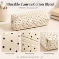thumbnail image 4 of Polka Dot Pencil Case, Y2K Large Capacity Pencils Case, Vintage Pen Pencil Pouch Makeup Pouchs Cute Supplies, Wine, 4 of 9