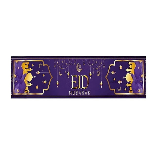 TIELUTT Drapeaux de Table Eid et Lune Nappe Eid Décoration Restaurant Eid Drapeaux de Table Eid Drapeaux de Table en Lin Chemin de Table de Rue Table Champagne Bouquet de Mariée Ensemble 48 Table