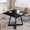 Black, variant on 31.5" Square Conference Table, Industrial Office Meeting Table for 4 People, Business Podcast Furniture with Metal Base for Small Spaces, Office Conference