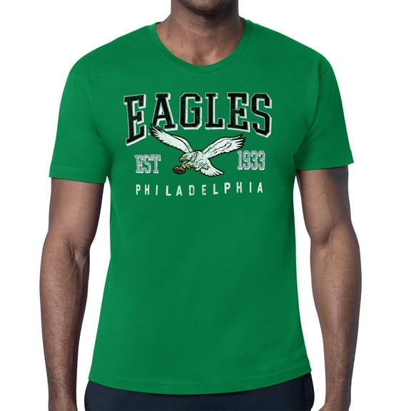 Men's Starter Kelly Green Philadelphia Eagles Distressed Retro Logo T-Shirt