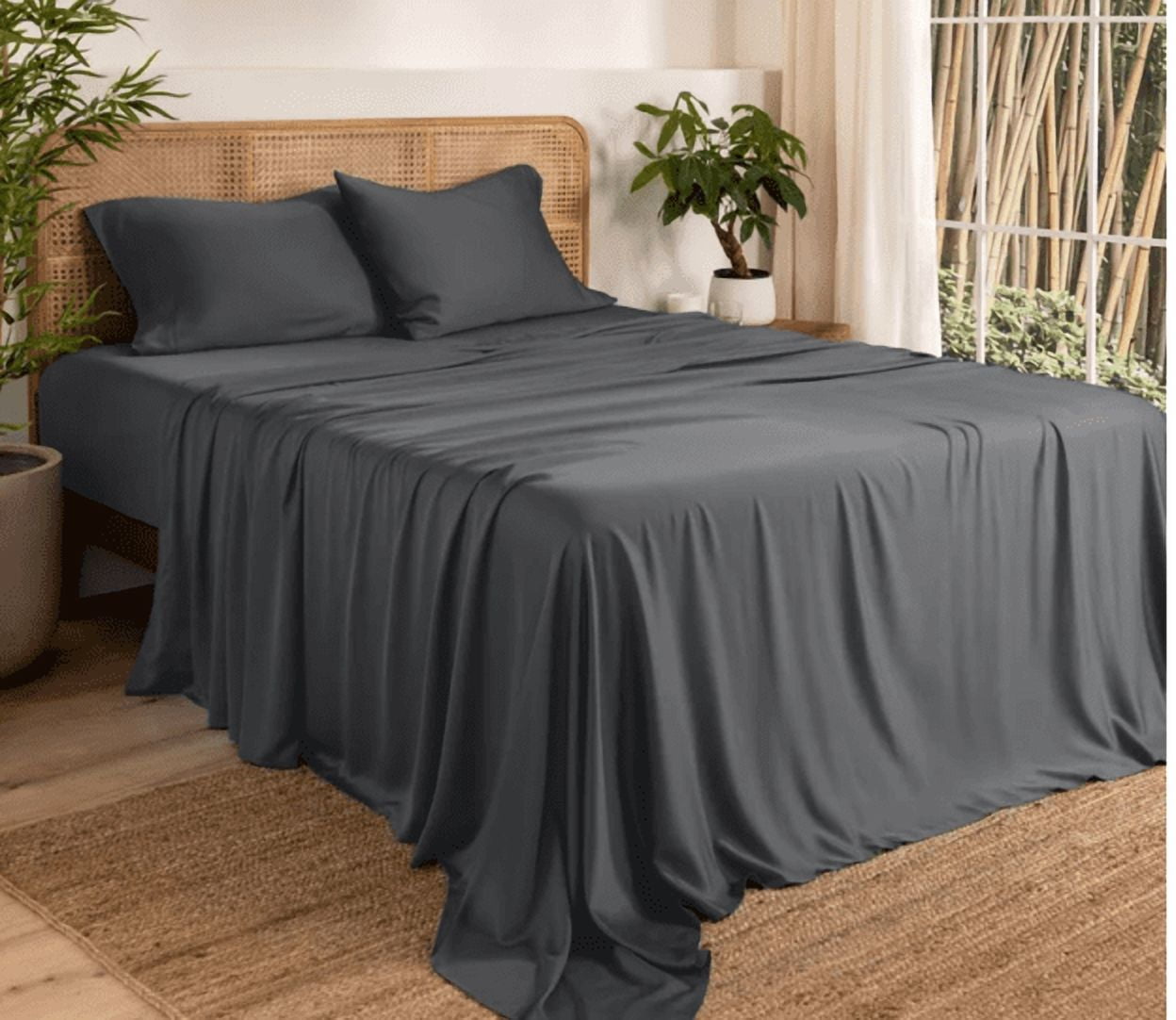 Villa Novum 6-Piece Bamboo Fiber Sheet Set (Gray, Cali King)