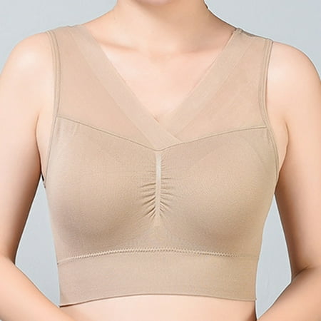 Pavied Wireless Bras Seamless Bras Backless Bra Women s Comfortable And Thin Summer Bra Beautiful Back Tank Top No Steel Ring Bra Full Coverage Bras Womens Bras Khaki L