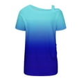 thumbnail image 5 of LOVZFMLL Women's Summer Tops Printing Off-The-Shoulder Halter Short Sleeve Button-Up Blouse, 5 of 5