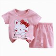thumbnail image 3 of KPOPLK 2 Piece Boy Clothes Toddler Baby Boys Summer Outfits Clothing Short Sleeve Cotton Cute Print T-Shirt Shorts Set 3 Months-4T(3-6 Months,Pink), 3 of 8