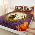 thumbnail image 4 of Manfei Cartoon Halloween King Sheets,Hello Fall Foliage Print Bedding,4pcs,1 Flat Sheet,1 Fitted Sheet and 2 Pillowcases, 4 of 6
