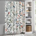 thumbnail image 3 of Spring Flowers Bird Fabric Shower Curtain Leaves Plant Washable Shower Curtains for Bathroom, Waterproof Bath Curtain with Hooks Home Decor 72x72in, 3 of 8