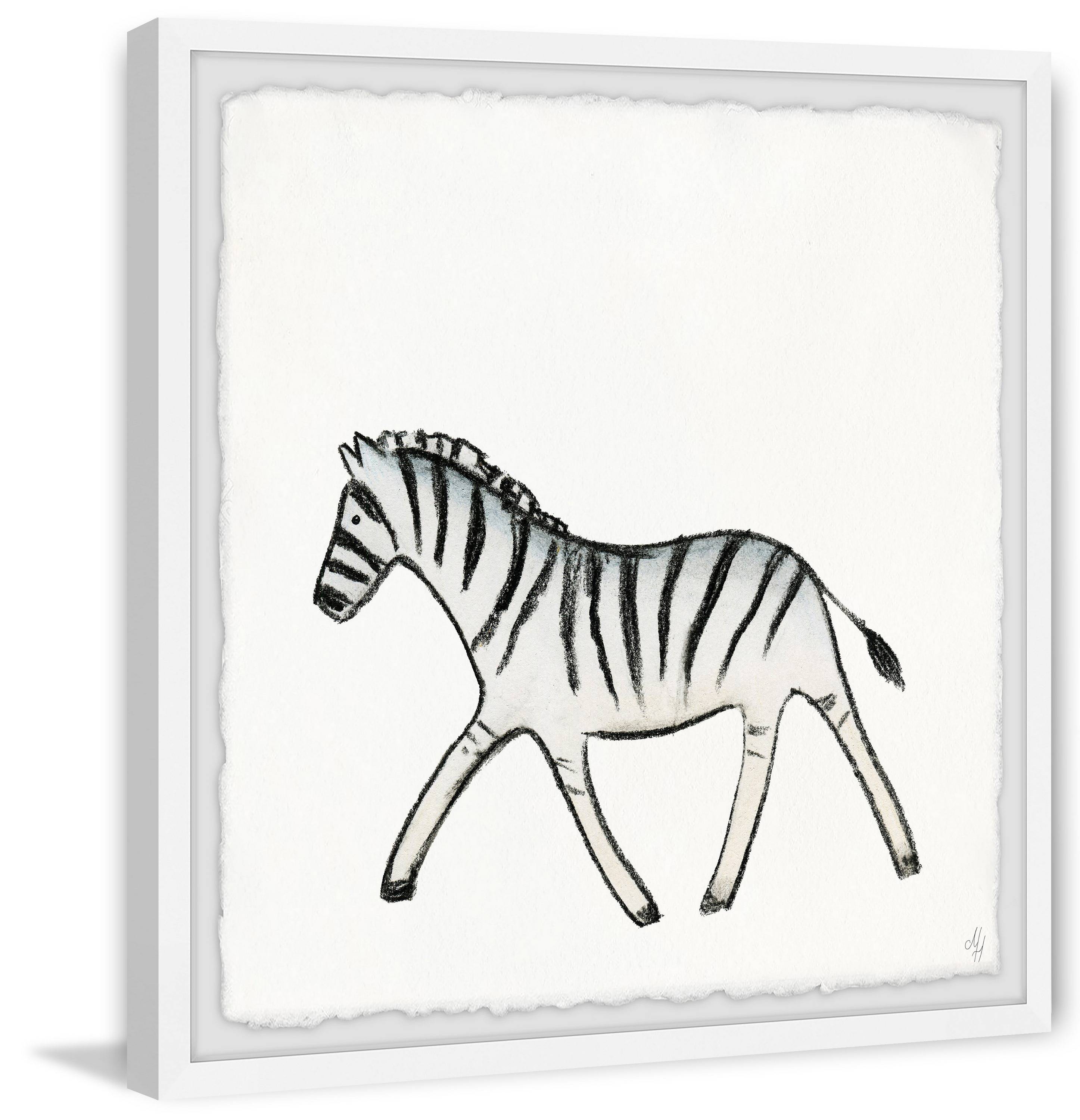 Marmont Hill Walking Zebra Framed Wall Art