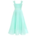 thumbnail image 3 of DPOIS Girls Kids Pleated A-line Chiffon Wedding Bridemaid Dance Prom Dress, 3 of 7
