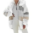 thumbnail image 2 of Fashion Oversize Winter Coats for Women Women Plus Size Winter Warm Loose Plush Zip Hooded Jacket Coat, 2 of 5