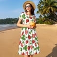 thumbnail image 4 of Vsdgher Robes Maxi Midi Décontractées Fraise pour Femmes Été 2025 Manches Courtes Légères Col Rond Robe de Plage, 4 of 6