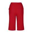 thumbnail image 5 of SHTXOZHI High Waisted Capri Pants for Women Plus Size Drawstring Sport Pants Casual Vacation Capris with Pockets, 5 of 9