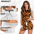 thumbnail image 5 of Yuyamidu Tiger Print Tennis Golf Dress for Women Zip Up Womens Sleeveless Athletic Tennis Golf Dress with Shorts Womens Athletic Clothing Sets Size XS with Two Side Pockets, 5 of 7