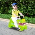 thumbnail image 2 of Babyjoy Ride on Toy Baby Dinosaur Sliding Car with 4 Universal Casters Under-Seat Storage Green, 2 of 10