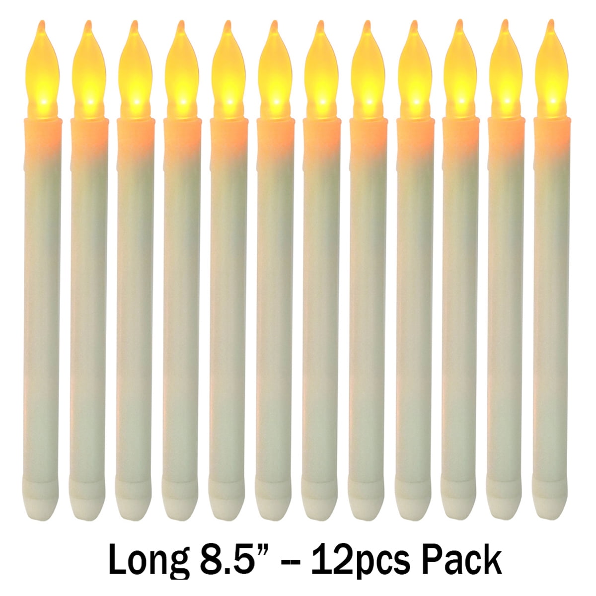 "Happyline" 12PCS Flameless LED Taper Candles Lights, Battery Operated