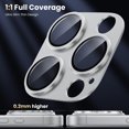 thumbnail image 2 of Dteck for iPhone 16 Pro Camera Lens Protector, Military Grade Shatterproof Strong Adsorption Metal Aluminum Alloy Tempered Glass Camera Screen Protector for iPhone 16 Pro,Silver, 2 of 3