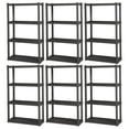 thumbnail image 1 of Sterilite 4 Shelf Durable Solid Surface Shelving Unit, Flat Gray (6 Pack), 1 of 9
