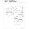 thumbnail image 2 of Kingston Brass Milano Two Handle 4" Centerset Lavatory Faucet with Brass Pop-up, 2 of 2