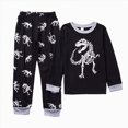 thumbnail image 2 of NOLDARES Toddler Baby Boy Clothes Long Sleeve Sweatshirt Pants Set Fall Winter Outfits(M548-Black), 2 of 4
