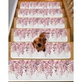 thumbnail image 2 of Pink Eucalyptus Stair Treads for Wooden Steps Indoor Runner Rug Carpet, Gold Branches Vintage Flower Plant 10 Pieces Peel and Stick Staircase Step Treads Covers Washable Throw Door Mats, 30"x8", 2 of 5