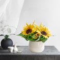 thumbnail image 4 of Flores artificiales con jarrón de cerámica, paisaje de bonsái de flores para dormitorio interior Girasol Zulema Bonsai en maceta, 4 of 7