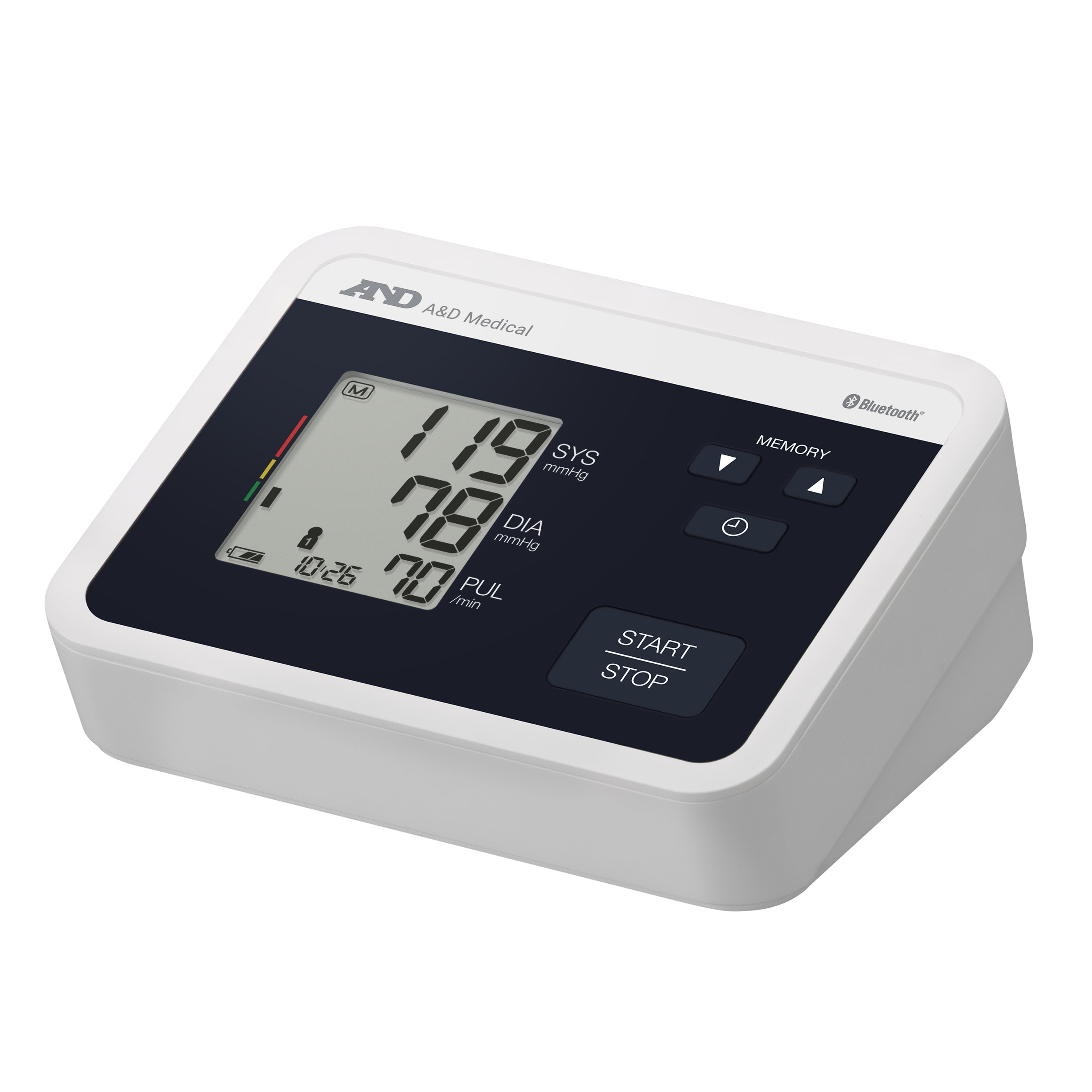 A&D Medical Bluetooth Blood Pressure Monitor, Upper Arm, Medium Cuff, Digital, Heart Rate Detection (UA-770BLE)