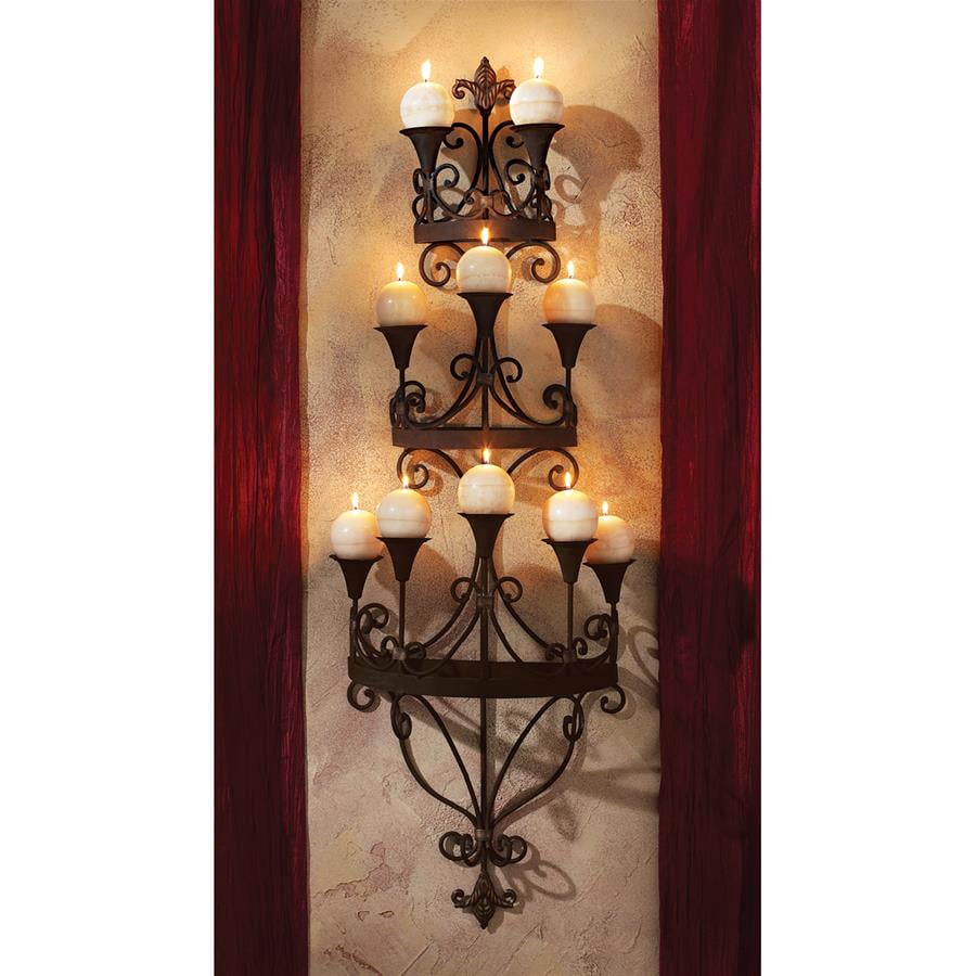 Design Toscano Carbonne Candle Chandelier Wall Sconce