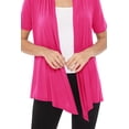thumbnail image 5 of Women's Casual Short Sleeve Draped Open Front Solid Cardigan, 5 of 6
