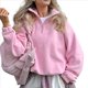thumbnail image 1 of Sudaderas de Gran Tamaño para Mujer, Suéteres de Otoño, Sudaderas con Capucha de Moda, Suéteres con Media Cremallera, Camisas de Larga, Ropa Rosa M, 1 of 10