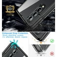 thumbnail image 2 of Compatible with Samsung Galaxy Z Fold 4 Folding Dual Screen Cell Basic Case [with Hinge Protection] [Shockproof Protective] Semi-Auto Mobile Cover Electroplating Transparent Bumper Protector-Black, 2 of 14
