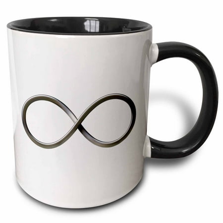 

3dRose Infinity Symbol on white background - Two Tone Black Mug 11-ounce