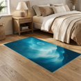 thumbnail image 2 of ODIKA 5'x7' Washable Area Rug Midnight Blue Deep Serene Waves Design Elegant Flowing Lines and Tranquil Moon Motif for Small Living Room, Bedroom, Easy Care, Non-Shedding, Pet Friendly, 2 of 7