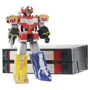 Power Rangers Mighty Morphin Dino Megazord Retro Style Zord Action Figure 7-Inch-Scale Toy for Boys and Girls