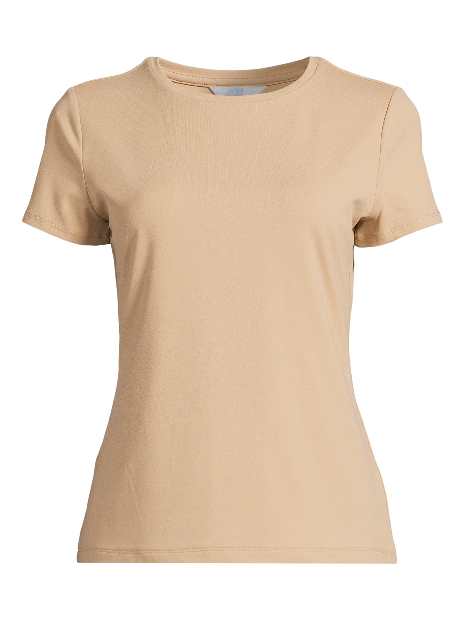 Time and Tru Women's Smoothing Tee with Short Sleeves, 2-Pack, Sizes XS-XXXL